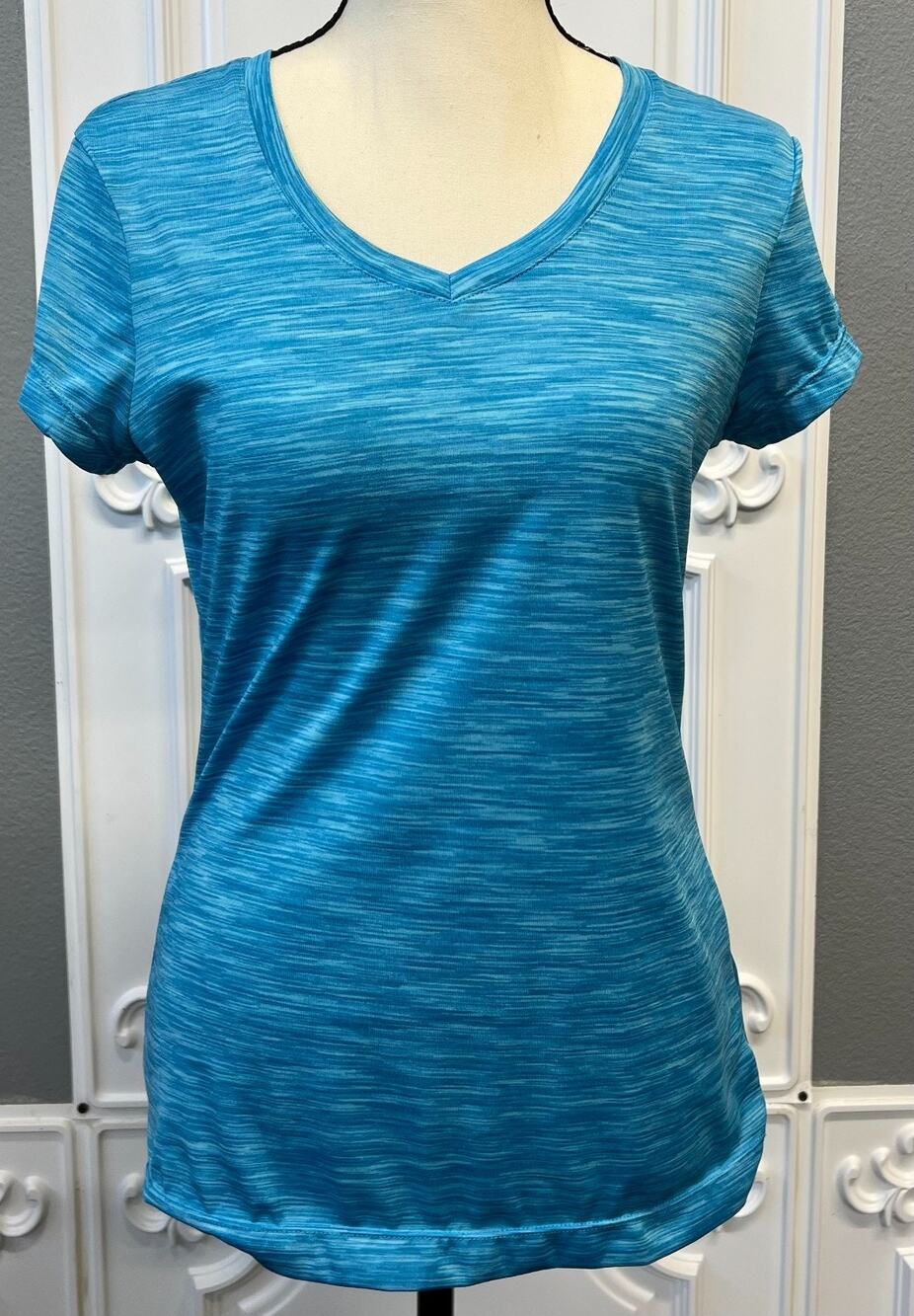 Active8 Blue Heathered Speed‑Dri Performance Tee – Women’s Small
